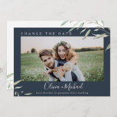Invitation Photo verte minime changer la date Postponed (Devant / Derrière)
