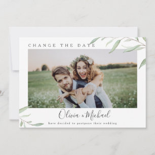 Invitation Photo verte minime changer la date Postponed