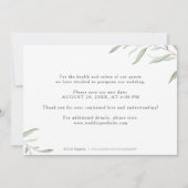 Invitation Photo verte minime changer la date Postponed (Dos)