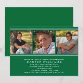 Invitation Photo verte moderne Collage de la fête de graduati (Devant / Derrière)