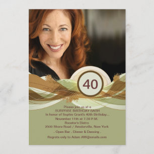 Invitation photo verte pour l'anniversaire de la j