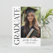 Invitation Photo vertical gradué noir et blanc (Debout devant)