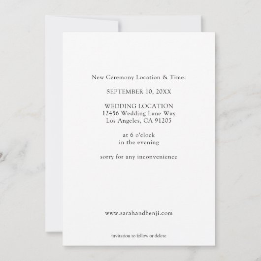 Invitation Photo - Vertical Modifier la date (Dos)