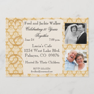 Invitation photo Vintage du 50e anniversaire de 19