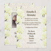 Invitation photo vintage jaune mariage (Devant / Derrière)