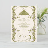 Invitation Photo Vintage papillon céleste Baby shower (Debout devant)