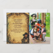 Invitation Photo Vintage Pirate fête d'anniversaire Ahoy Mate (Devant)