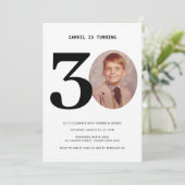 Invitation photo vintage portée 30e anniversaire (Debout devant)