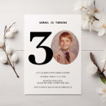 Invitation photo vintage portée 30e anniversaire<br><div class="desc">Cette vintage invitation de fête de 30e anniversaire est parfaite pour votre anniversaire sur la voie de la mémoire. Remplacez la photo par une de vos propres photos d'enfance et customisez le texte à votre goût. Age peut être édité, sinon, consultez notre collection pour d'autres âges. Le dos de la...</div>