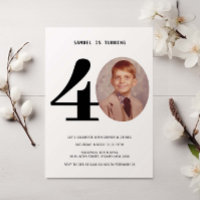 Invitation photo vintage portée 40e anniversaire