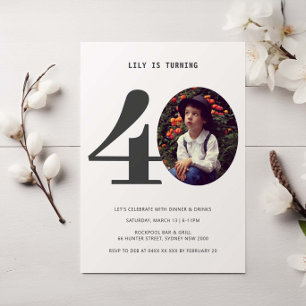 Invitation photo vintage portée 40e anniversaire