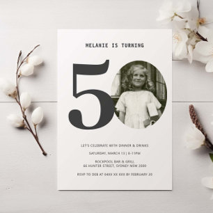 Invitation photo vintage portée 50e anniversaire