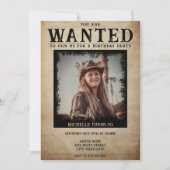 Invitation Photo vintage Poster Recherché 50e fête d'annivers (Devant)