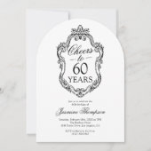 Invitation Photo Vintage Rococo Fête des 60 ans (Devant)