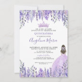 Invitation Photo violette Floral Quinceañera (Devant)