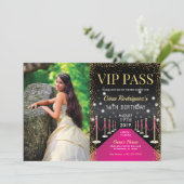 Invitation Photo VIP Pass Hollywood Pink Red Carpet Anniversa (Debout devant)