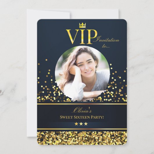 Invitation photo VIP Sweet sixteen (Devant)