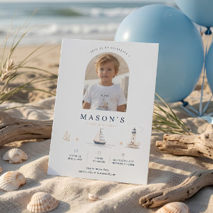 Invitation Photo Voilier Côté Mer Premier Anniver