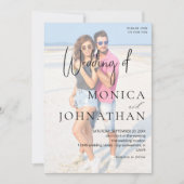 Invitation Photo VS Black & W Mariage moderne (Devant)