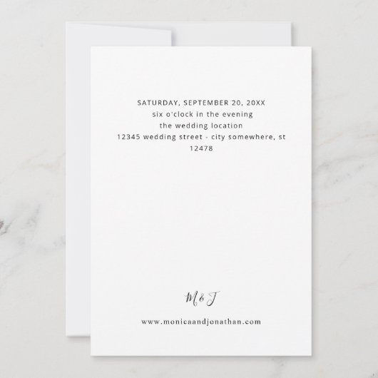 Invitation Photo VS Black & W Mariage moderne (Dos)