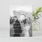 Invitation Photo Wedding moderne de l'Elegant Black and White (Debout devant)