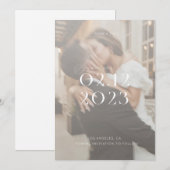 Invitation Photo Wedding moderne de l'Elegant Black and White (Devant / Derrière)