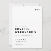 Invitation Photo Wedding moderne de l'Elegant Black and White (Devant)