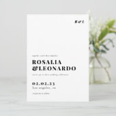 Invitation Photo Wedding moderne de l'Elegant Black and White (Debout devant)