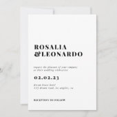 Invitation Photo Wedding moderne de l'Elegant Black and White (Devant)