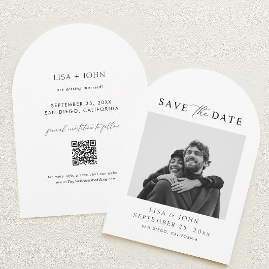 Invitation Photo Wedding Save the Date Curved