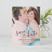 Invitation Photo Wedding Save The Date - Mariée et chambre (Debout devant)