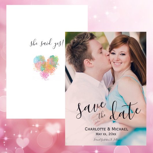 Invitation Photo Wedding Save The Date - Mariée et chambre