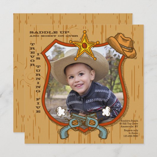 Invitation photo Western Frame (Devant / Derrière)