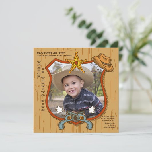 Invitation photo Western Frame (Debout devant)
