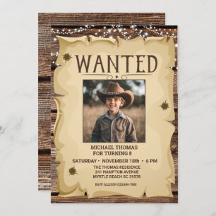 Invitation Photo Western Fun Poster Recherché Quel âge Annive