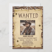 Invitation Photo Western Funny Poster Recherché 40e anniversa (Devant)