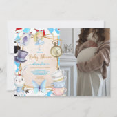 Invitation Photo Whimsical Alice dans le Baby shower Wonderla (Devant)
