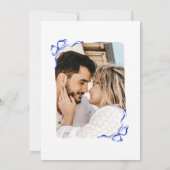 Invitation Photo Whimsical Blue Main unique tirée française B (Dos)