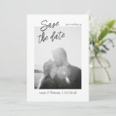 Invitation Photo Whimsical manuscrite enregistrer la date (Debout devant)