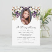 Invitation Photo White Purple Orchid Funeral Service (Debout devant)