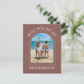 Invitation Photo Will You Be My Bridesmaid Proposal Card (Debout devant)