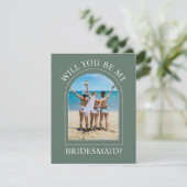 Invitation Photo Will You Be My Bridesmaid Proposal Card (Debout devant)