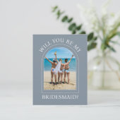 Invitation Photo Will You Be My Bridesmaid Proposal Card (Debout devant)