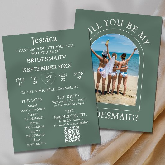 Invitation Photo Will You Be My Bridesmaid Proposal Card