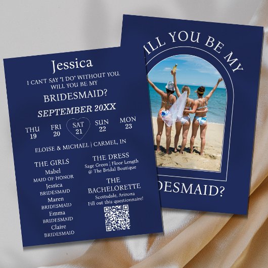 Invitation Photo Will You Be My Bridesmaid Proposal Card