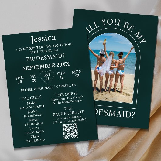 Invitation Photo Will You Be My Bridesmaid Proposal Card