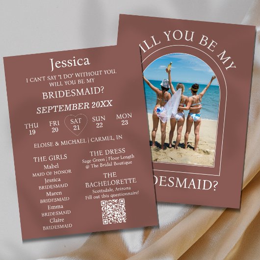 Invitation Photo Will You Be My Bridesmaid Proposal Card