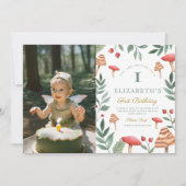 Invitation Photo Woodland forest musroom Premier anniversaire (Devant)