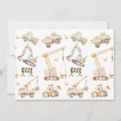 Invitation Photo Yellow Construction Dirty 3e anniversaire 3e (Dos)