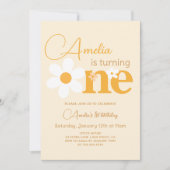 Invitation Photo Yellow Daisy 1ère fête d'anniversaire (Devant)